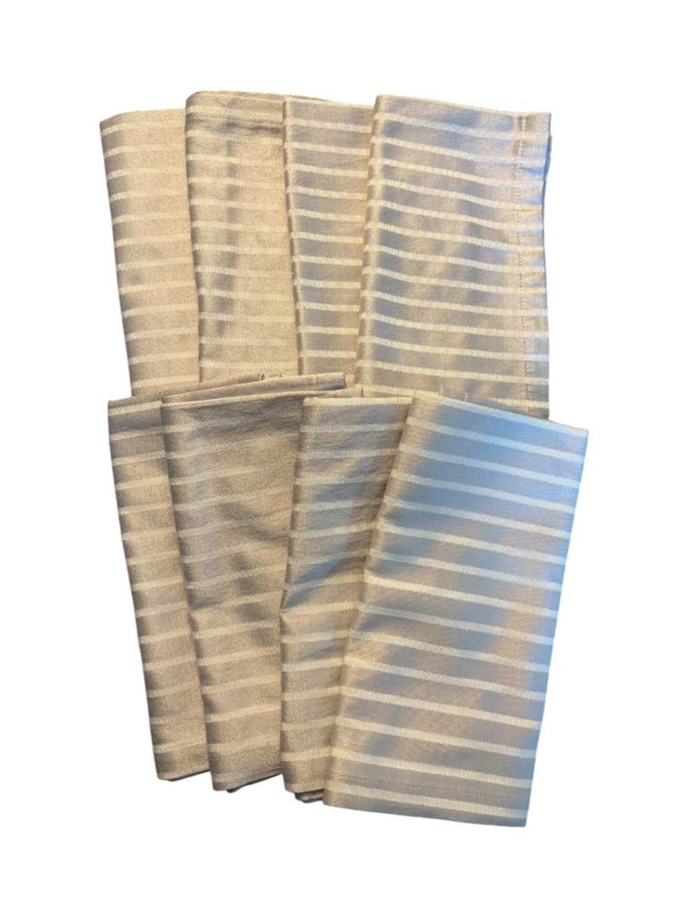 Kate Spade Harbour Drive Metallic Silver Napkins Set of 8 - Picture 2 of 6